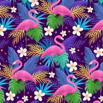 Free Vector | Colorful flamingo pattern