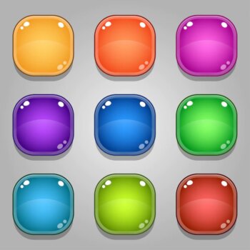 Free Vector | Colorful game buttons set