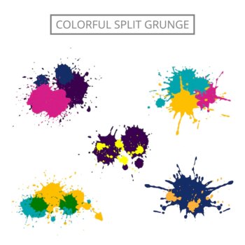 Free Vector | Colorful grunge paint stain set