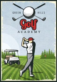 Free Vector | Colorful retro golf poster
