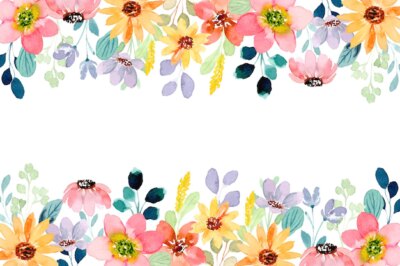 Free Vector | Colorful wild flower background with watercolor