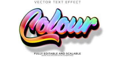 Free Vector | Colour rainbow stylish text effect editable modern lettering typography font style