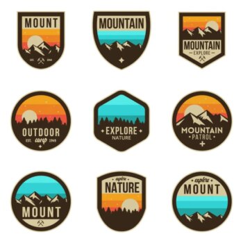 Free Vector | Coloured adventure badges