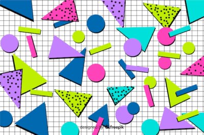Free Vector | Colourful 80's geometric background