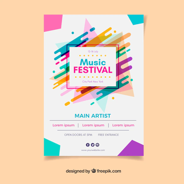 Free Vector | Colourful music festival poster