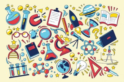 Free Vector | Colourful science education background
