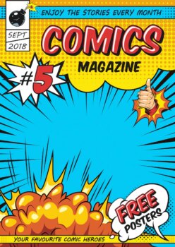 Free Vector | Comic magazine cover template