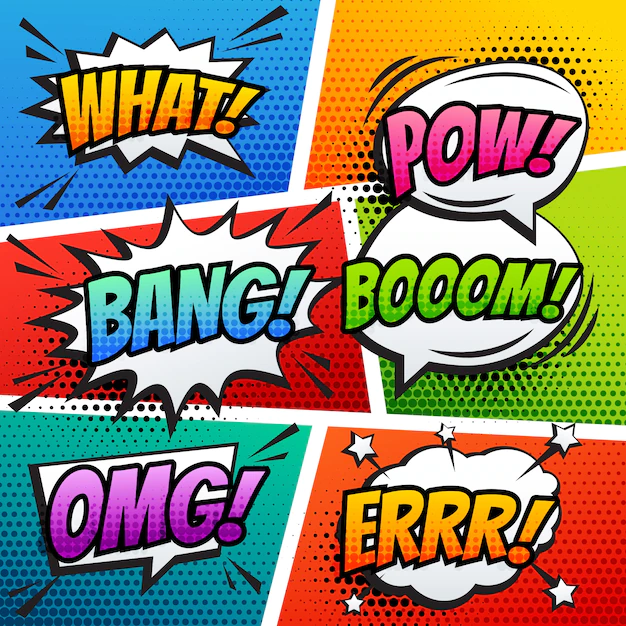 Free Vector | Comic sound speech bubbles