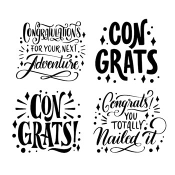 Free Vector | Congratulation lettering pack