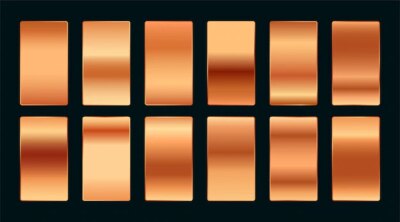 Free Vector | Copper or rose gold premium gradient swatches palette set