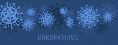 Free Vector | Coronavirus covid-19 banner with virus cell in blue color