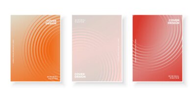 Free Vector | Cover page set with curve line pattern