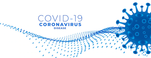 Free Vector | Covid19 novel coronavirus banner with virus cell