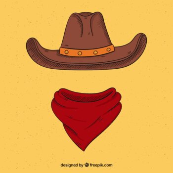 Free Vector | Cowboy hat and scarf
