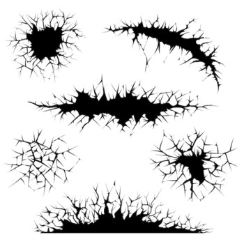 Free Vector | Cracks, cracked ground and wall.