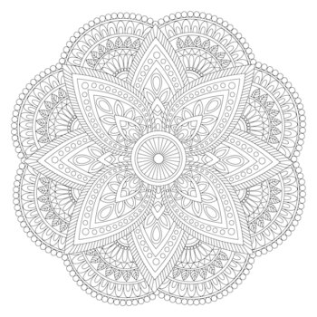 Free Vector | Creative ethnic mandala design, vintage decorative element with floral ornaments for coloring book.