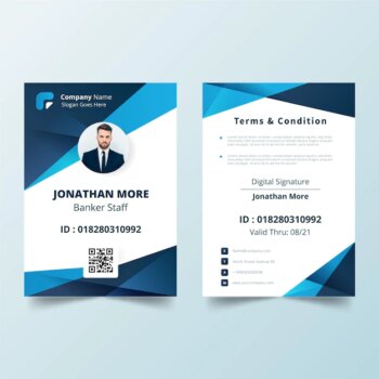 Free Vector | Creative id cards template with photo