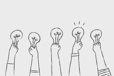Free Vector | Creative ideas vector, light bulb doodle