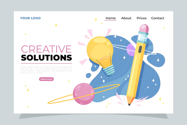 Free Vector | Creative solutions landing page