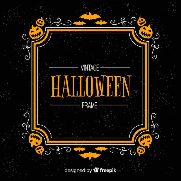 Free Vector | Creepy halloween frame with vintage style