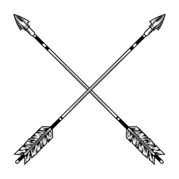 Free Vector | Crossed arrows vector illustration. medieval weapon, war or battle accessory