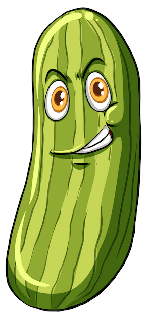 Free Vector | Cucumber with a face