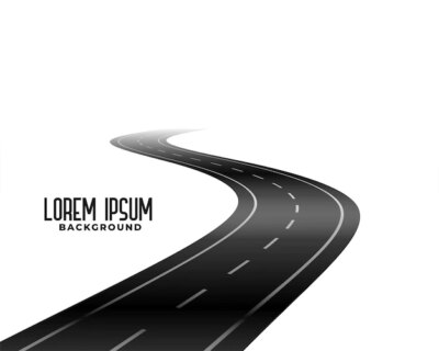 Free Vector | Curve winding black road white background