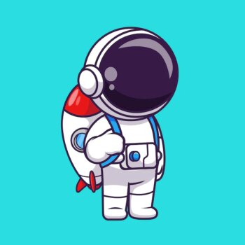 Free Vector | Cute astronaut with rocket bag cartoon vector icon illustration technology education icon isolated