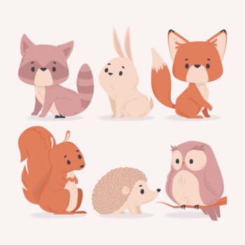 Free Vector | Cute baby animals illustration collection