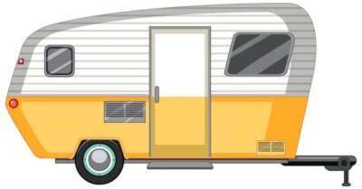 Free Vector | Cute caravan on white background