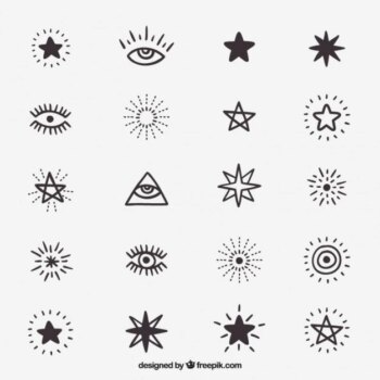 Free Vector | Cute drawings of symbols and stars
