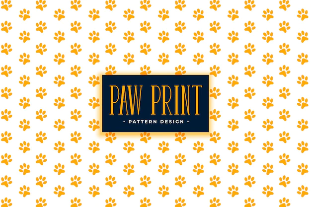 Free Vector | Cute kitten paw print pattern background