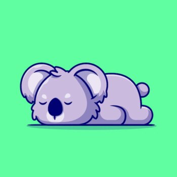 Free Vector | Cute koala sleeping cartoon illustration.