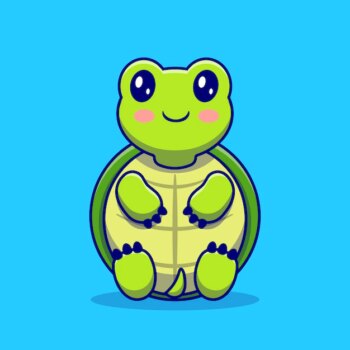 Free Vector | Cute turtle sit cartoon . animal love icon concept isolated . flat cartoon style