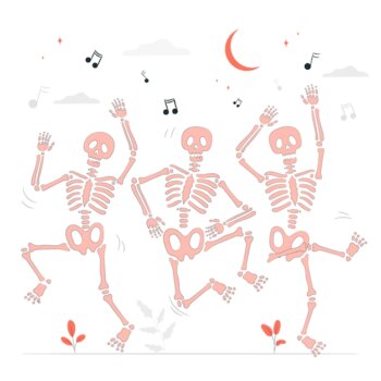 Free Vector | Dancing skeletons concept illustration