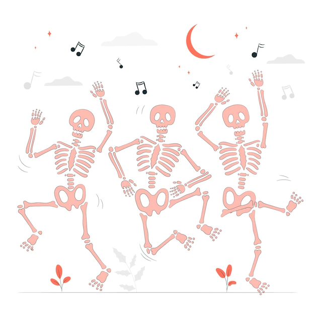 Free Vector | Dancing skeletons concept illustration