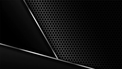 Free Vector | Dark carbon fiber background with metal lines