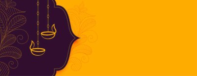 Free Vector | Decorative diwali festival banner with text space