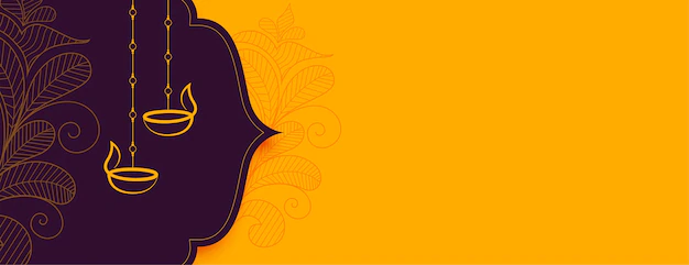 Free Vector | Decorative diwali festival banner with text space