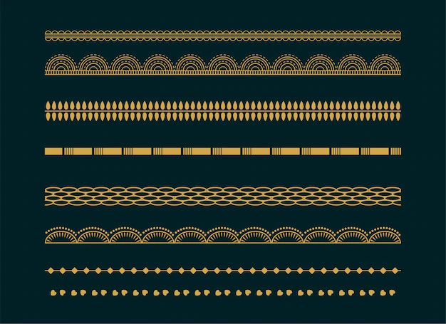 Free Vector | Decorative ethnic boho borders pattern design set