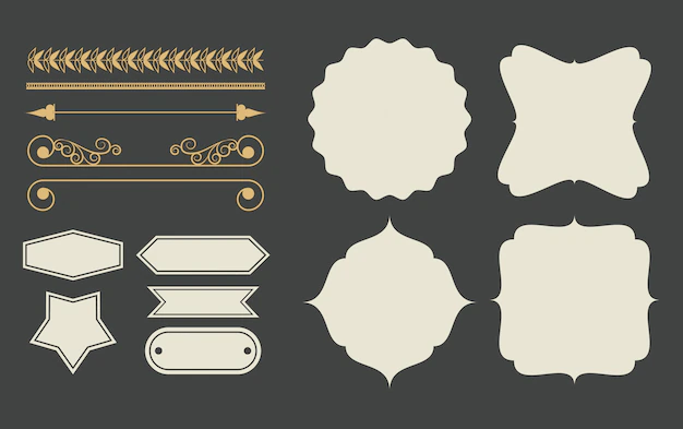 Free Vector | Decorative ribbon emblems cartoon