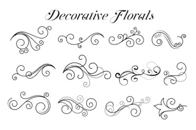 Free Vector | Decorative swirl floral ornaments collection