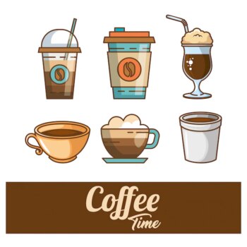 Free Vector | Delicious coffee time elements