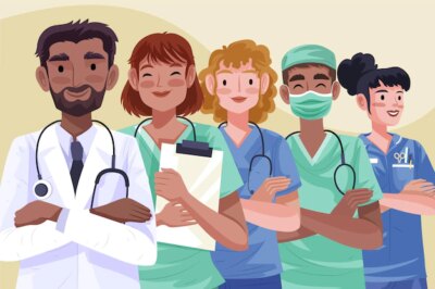 Free Vector | Detailed illustration doctors and nurses