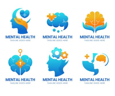 Free Vector | Detailed mental health logos