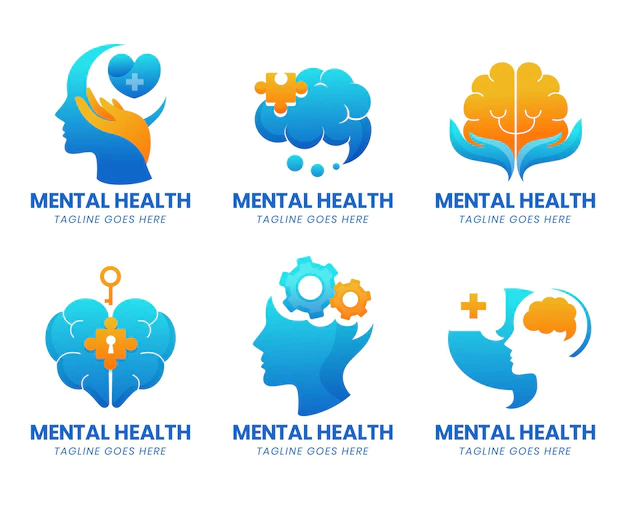 Free Vector | Detailed mental health logos