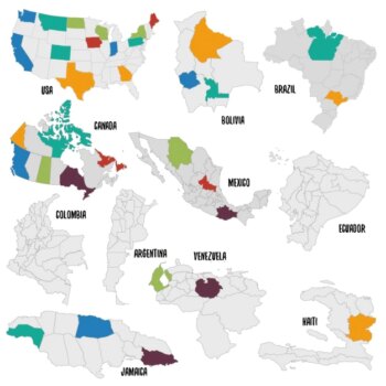 Free Vector | Different countries political map