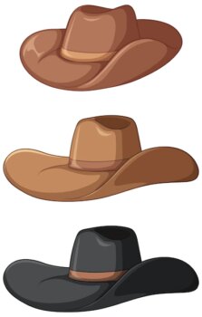 Free Vector | Different cowboy hats set