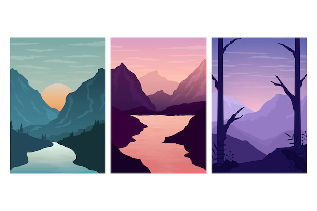 Free Vector | Different landscape collection