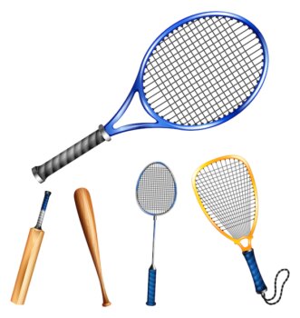 Free Vector | Different sport rackets and bats